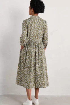 Seasalt Cornwall Dresses<3/4 True Letter Dress Naive Carving Fern Moss