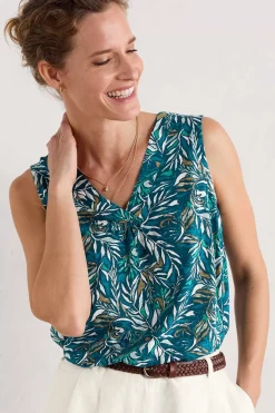Seasalt Cornwall Tops<Achilla V-Neck Vest Kelp Forest Ocean Drift