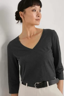 Seasalt Cornwall Tops<Alighting 3/4 Sleeve V-Neck Jersey Top