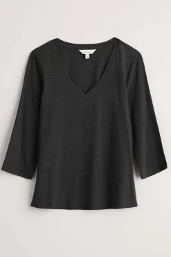 Seasalt Cornwall Tops<Alighting 3/4 Sleeve V-Neck Jersey Top