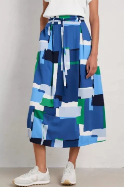 Seasalt Cornwall Skirts<Allantide Midi Skirt Francis Collage Blue Jay