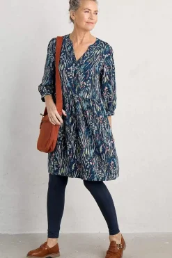 Seasalt Cornwall Dresses<Apple Barn Printed Dress Wetland Pasture Maritime