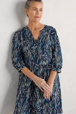Seasalt Cornwall Dresses<Apple Barn Printed Dress Wetland Pasture Maritime