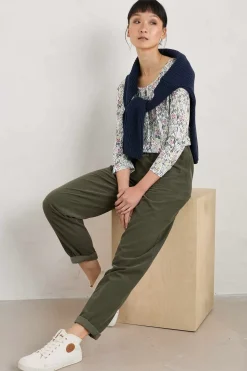 Seasalt Cornwall Tops<Appletree 3/4 Sleeve Top Floral Moor Chalk