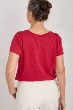 Seasalt Cornwall Tops<Appletree Keyhole Detail T-Shirt (Gots) Sedum
