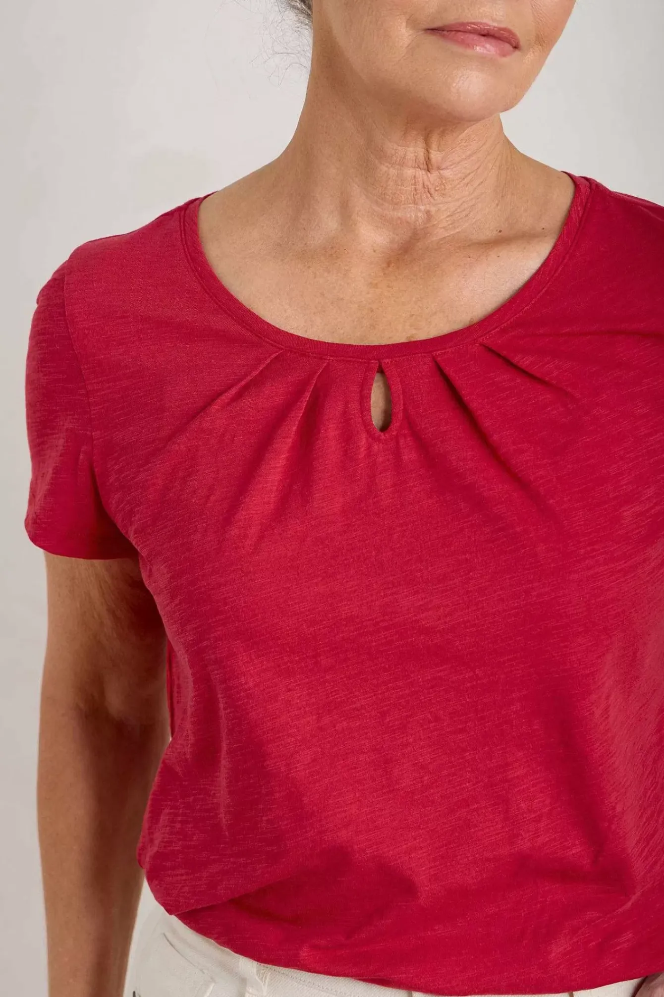 Seasalt Cornwall Tops<Appletree Keyhole Detail T-Shirt (Gots) Sedum
