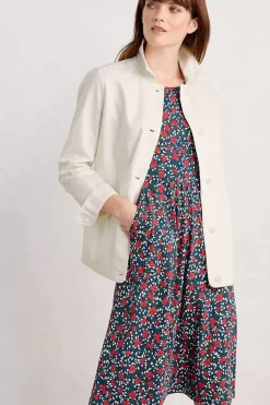 Seasalt Cornwall Dresses<April Short Sleeve Dress Reed Flower Raincloud
