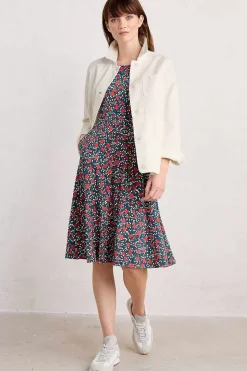 Seasalt Cornwall Dresses<April Short Sleeve Dress Reed Flower Raincloud