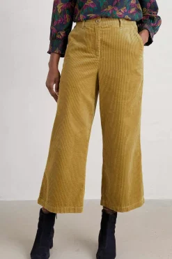 Seasalt Cornwall Trousers & Shorts<Asphodel Cord Trousers Yellow Moss