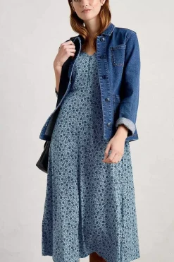 Seasalt Cornwall Dresses<Ava Jersey V-Neck Dress Ditsy Sketch Enamel