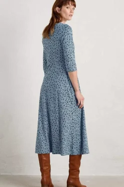 Seasalt Cornwall Dresses<Ava Jersey V-Neck Dress Ditsy Sketch Enamel