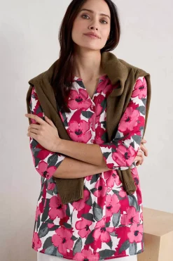 Seasalt Cornwall Tunics<Aventurier Printed Cotton Tunic (Gots) Coastal Bloom Chalk