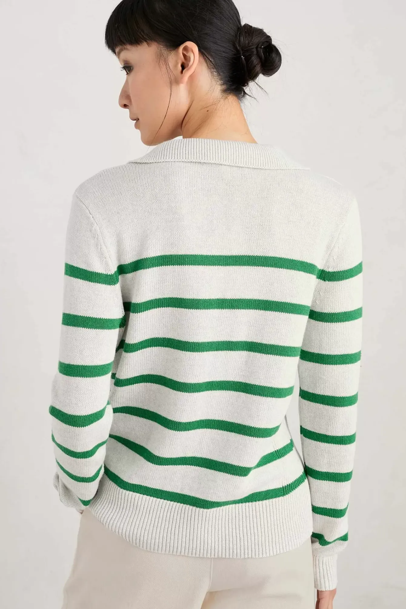 Seasalt Cornwall Knitwear<Barbizan Long Sleeve Collared Jumper Veneer Ecru Island