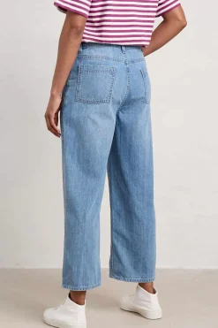 Seasalt Cornwall Trousers & Shorts<Barnes Organic Cotton Denim Crops Light Wash