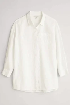 Seasalt Cornwall Tops<Beach Road Longline Linen Shirt Chalk