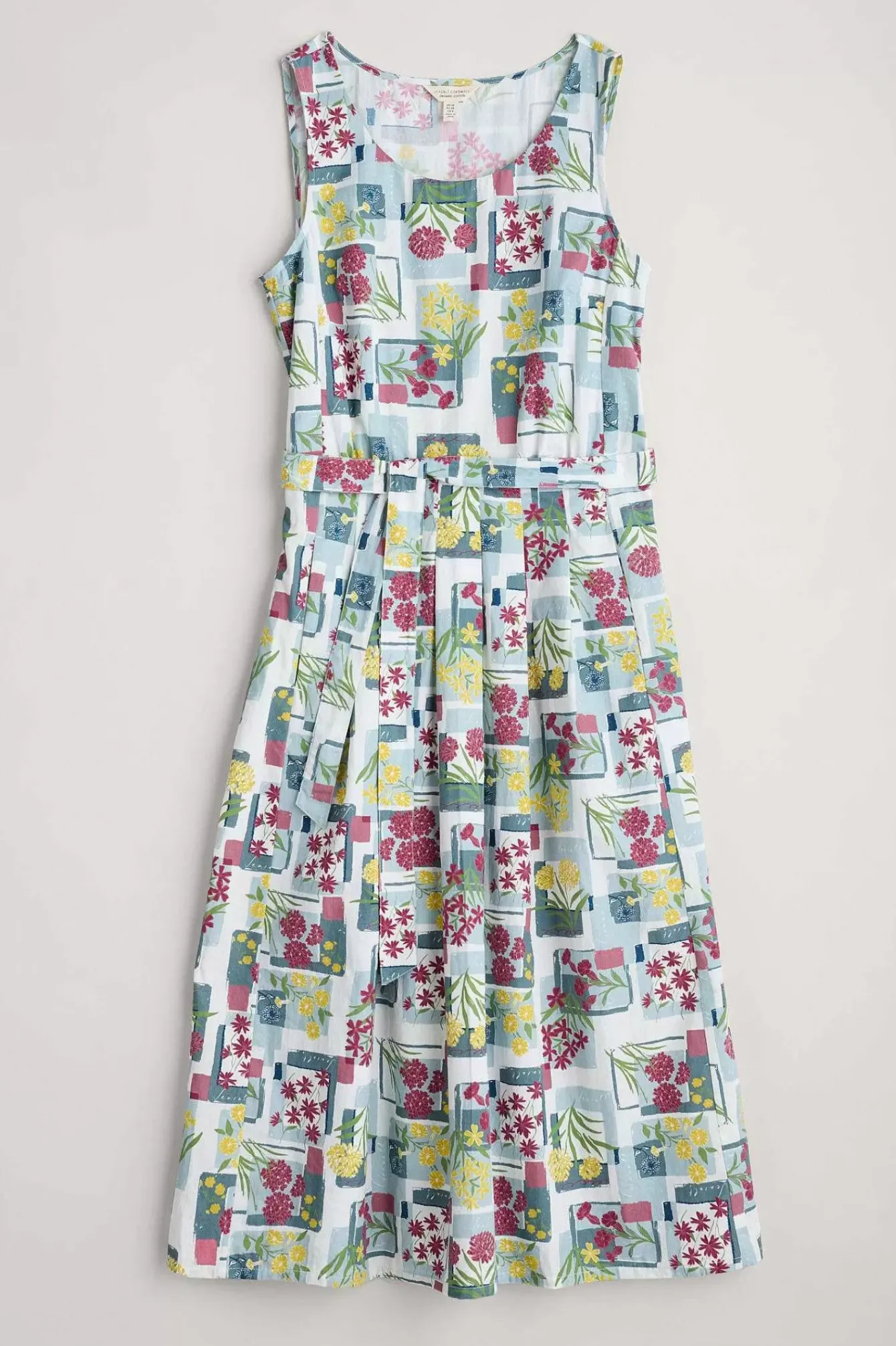 Seasalt Cornwall Dresses<Belle Fit-And-Flare Midi Dress Floral Postcards Chalk