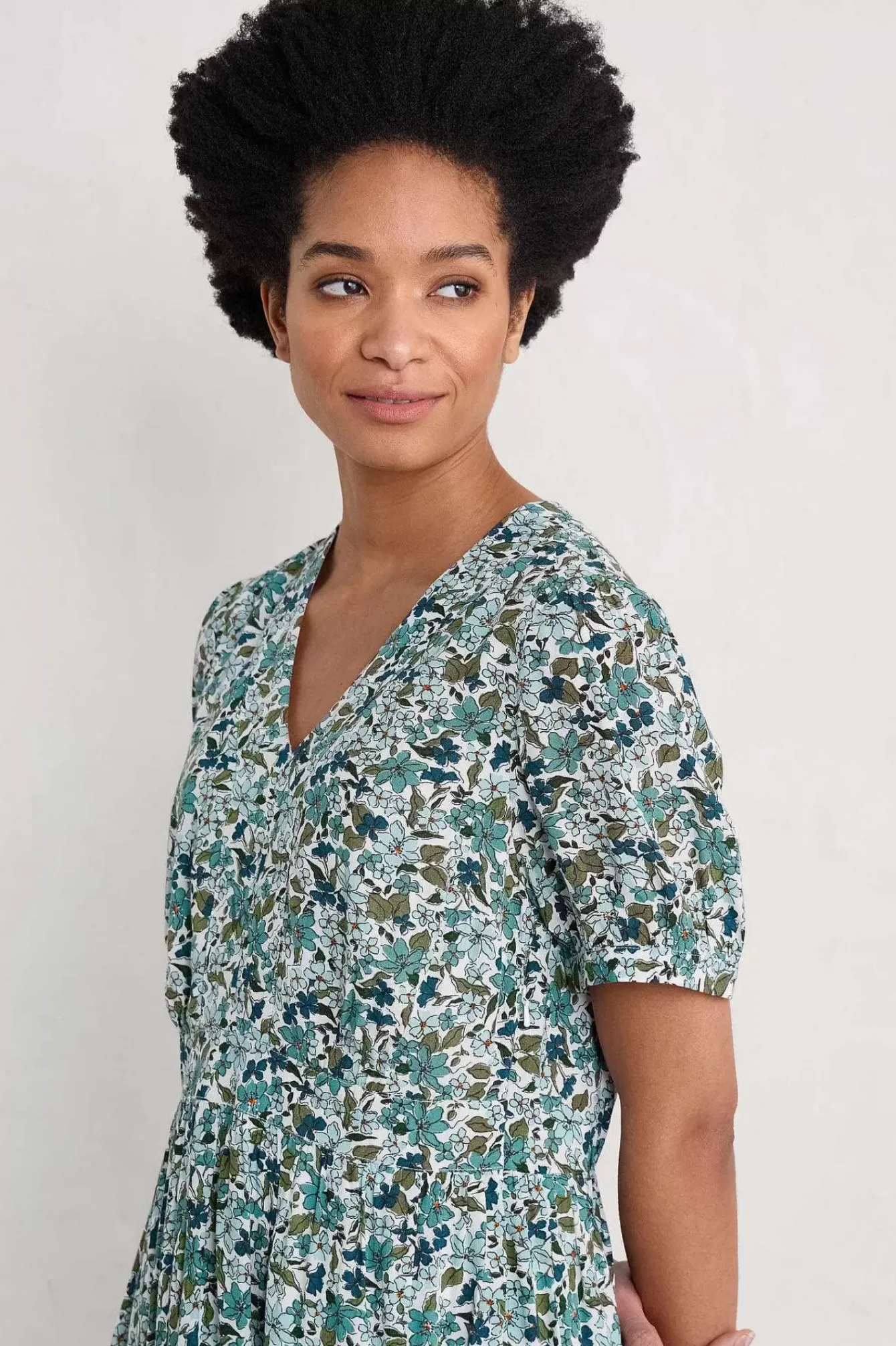 Seasalt Cornwall Dresses<Birch Leaf Midaxi Tea Dress Anemone Vintage Reflection