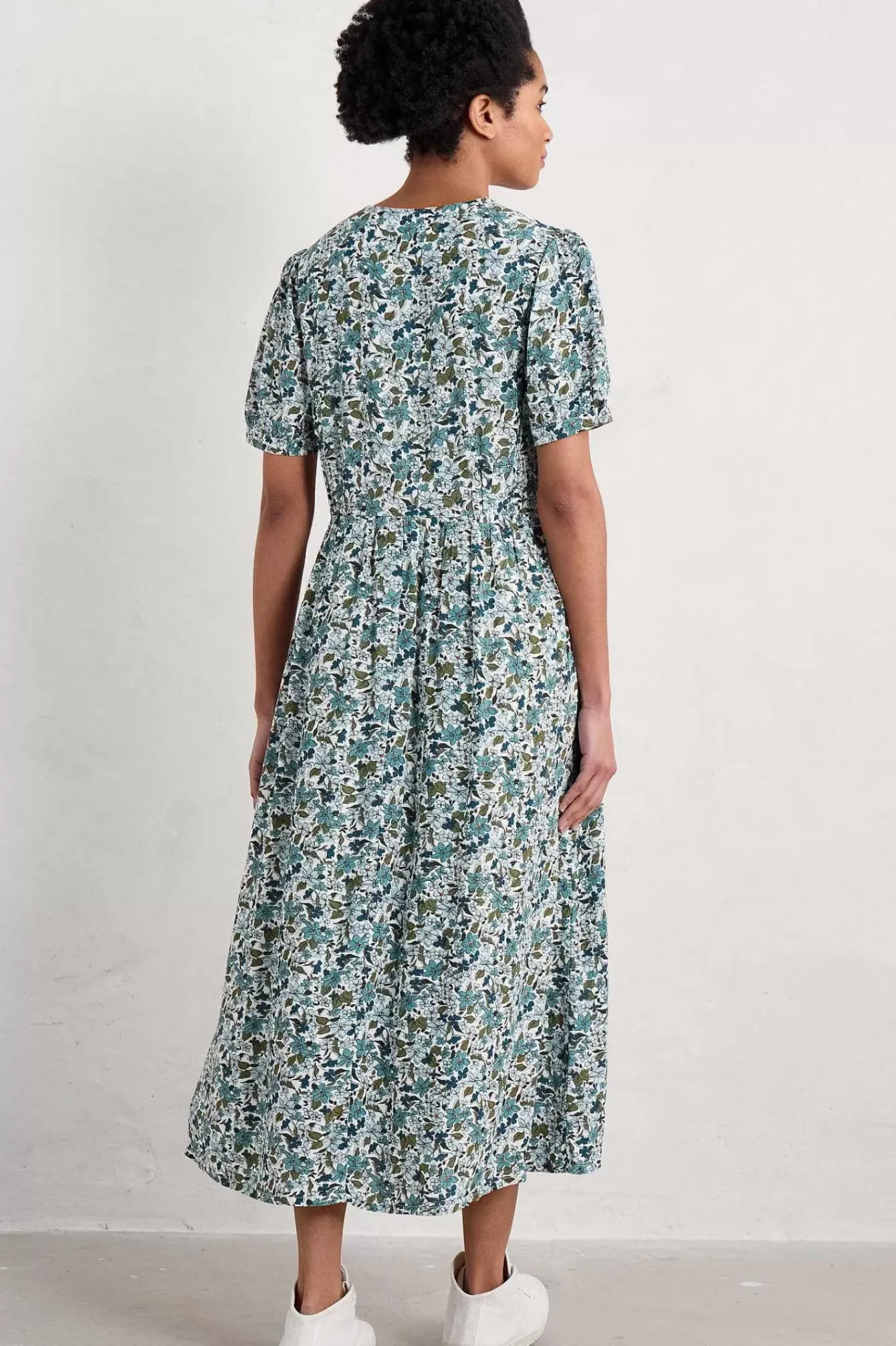 Seasalt Cornwall Dresses<Birch Leaf Midaxi Tea Dress Anemone Vintage Reflection