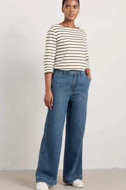 Seasalt Cornwall Trousers & Shorts<Blake Wide Leg Jeans Mid Wash Grain