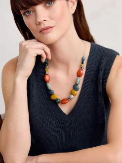 Seasalt Cornwall Jewellery<Bodinnar Beaded Necklace Wall Rue Mix