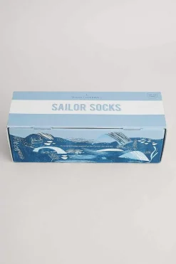 Seasalt Cornwall Socks & Tights<Box Of 7 Women's Blueprint Socks Cliff Mist Mix
