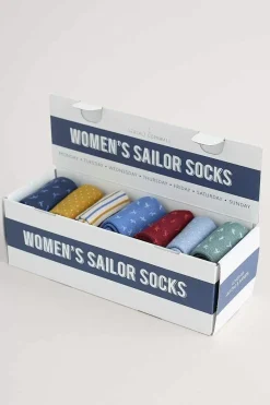 Seasalt Cornwall Socks & Tights<Box Of 7 Women's Sailor Socks Burranet Mix