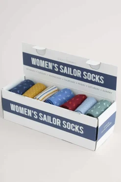 Seasalt Cornwall Socks & Tights<Box Of 7 Women's Sailor Socks Burranet Mix