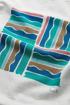 Seasalt Cornwall Tops<Bright Wave Printed Organic Cotton Sweatshirt Brushstroke Stamp Chalk