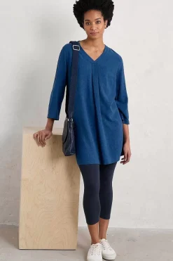 Seasalt Cornwall Tunics<Brittlestar V-Neck Linen Blend Tunic Marine