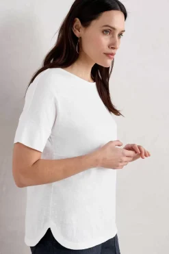 Seasalt Cornwall Tops<Bryher View Organic Cotton Boat Neck T-Shirt (Gots) Salt