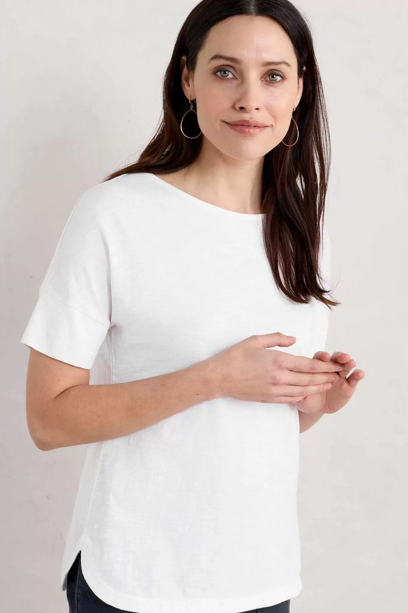 Seasalt Cornwall Tops<Bryher View Organic Cotton Boat Neck T-Shirt (Gots) Salt