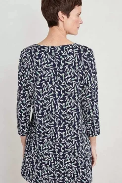 Seasalt Cornwall Tunics<Busy Lizzy 3/4 Sleeve Slub Jersey Tunic Seedhead Vine Maritime