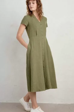 Seasalt Cornwall Dresses<Carved Wood Midi Dress Cypress