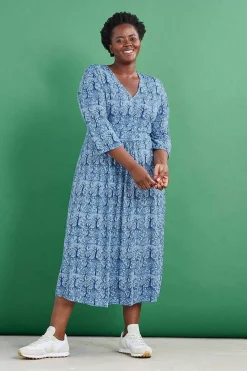 Seasalt Cornwall Dresses<Carwynnen Three Quarter Sleeve Dress Wild Woodland Clear Sky