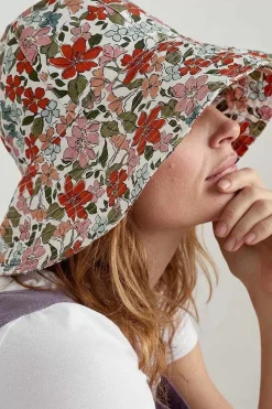 Seasalt Cornwall Hats<Celia Large Brimmed Sunhat Anemone Vintage Chalk