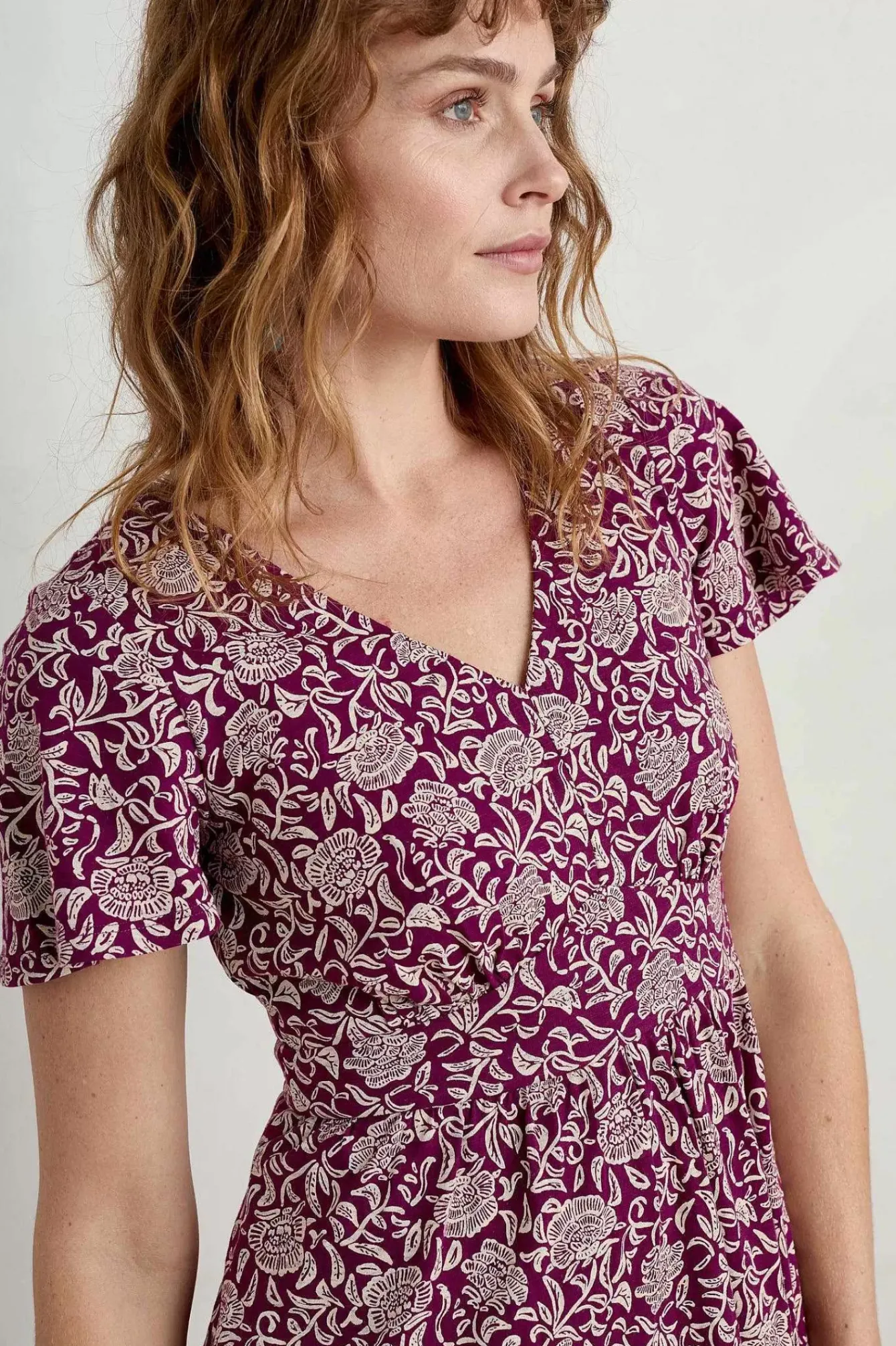 Seasalt Cornwall Dresses<Chateaux Maxi Dress Trailing Woodblock Cassis