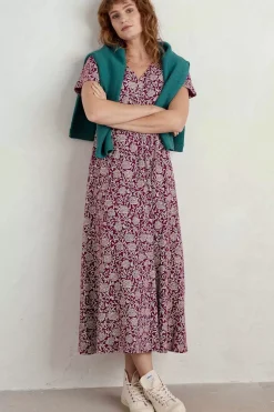 Seasalt Cornwall Dresses<Chateaux Maxi Dress Trailing Woodblock Cassis