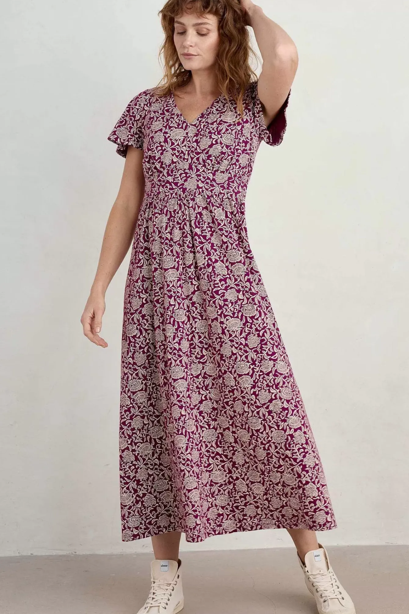 Seasalt Cornwall Dresses<Chateaux Maxi Dress Trailing Woodblock Cassis