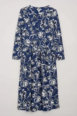 Seasalt Cornwall Dresses<Cladonia Long Sleeve Jersey Dress Cyclamen Marine Maritime