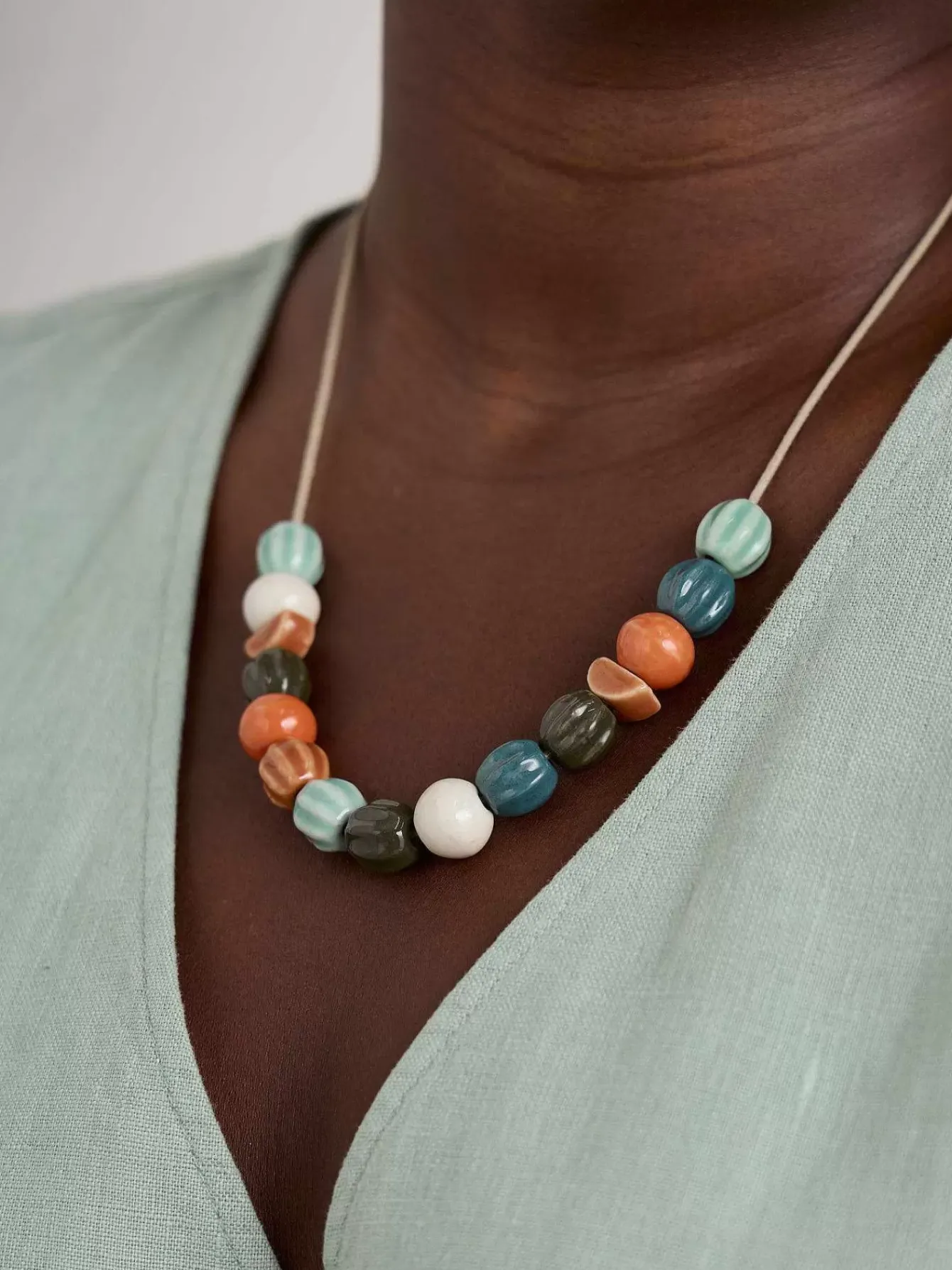 Seasalt Cornwall Jewellery<Conifer Ceramic Bead Necklace Buttercup Mix