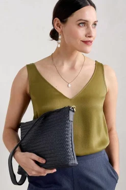 Seasalt Cornwall Bags<Cornelly Woven Leather Bag Maritime