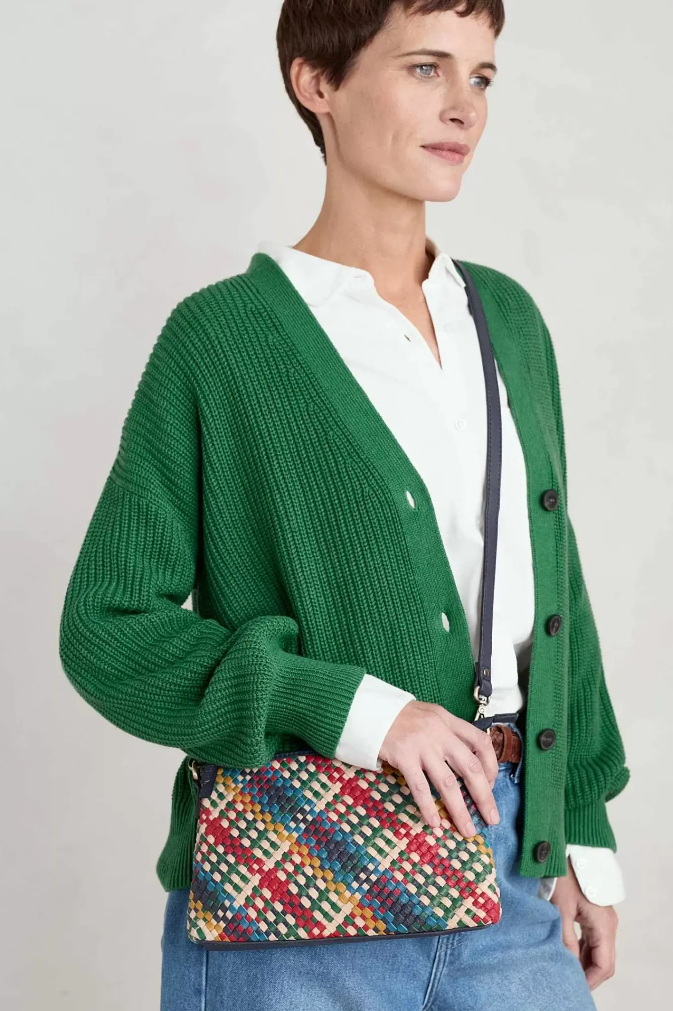 Seasalt Cornwall Bags<Crenvor Woven Leather Cross Body Bag Branok Mix
