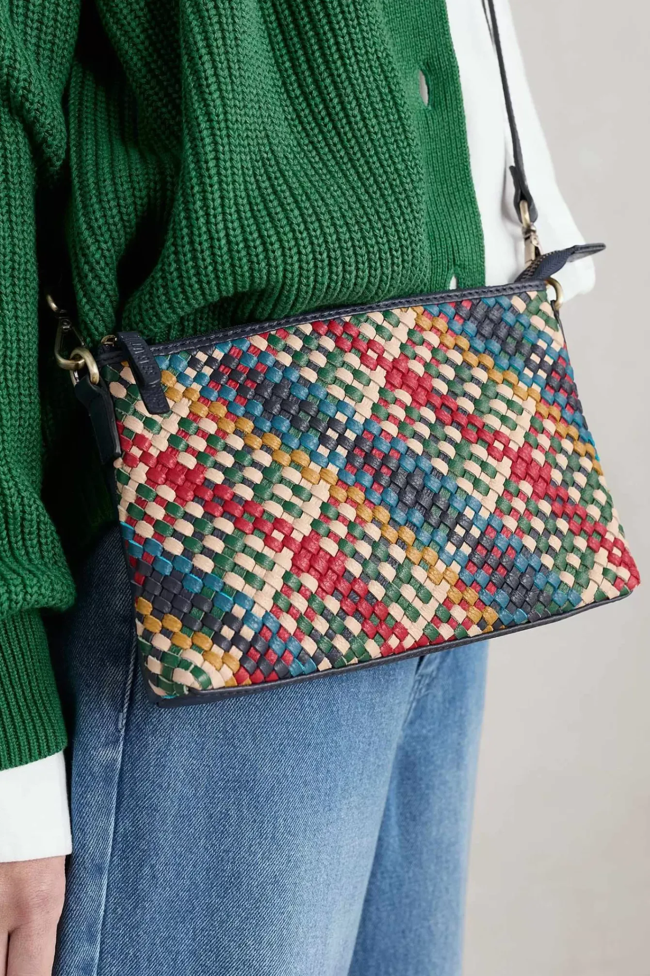 Seasalt Cornwall Bags<Crenvor Woven Leather Cross Body Bag Branok Mix