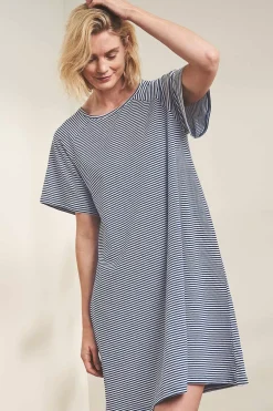 Seasalt Cornwall Nightwear<Day Star Jersey Nightdress Canvas Yacht Chalk