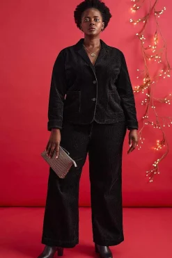 Seasalt Cornwall Trousers & Shorts<Dillwyn Wide Leg Cord Trouser Onyx