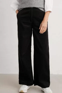 Seasalt Cornwall Trousers & Shorts<Dillwyn Wide Leg Cord Trouser Onyx