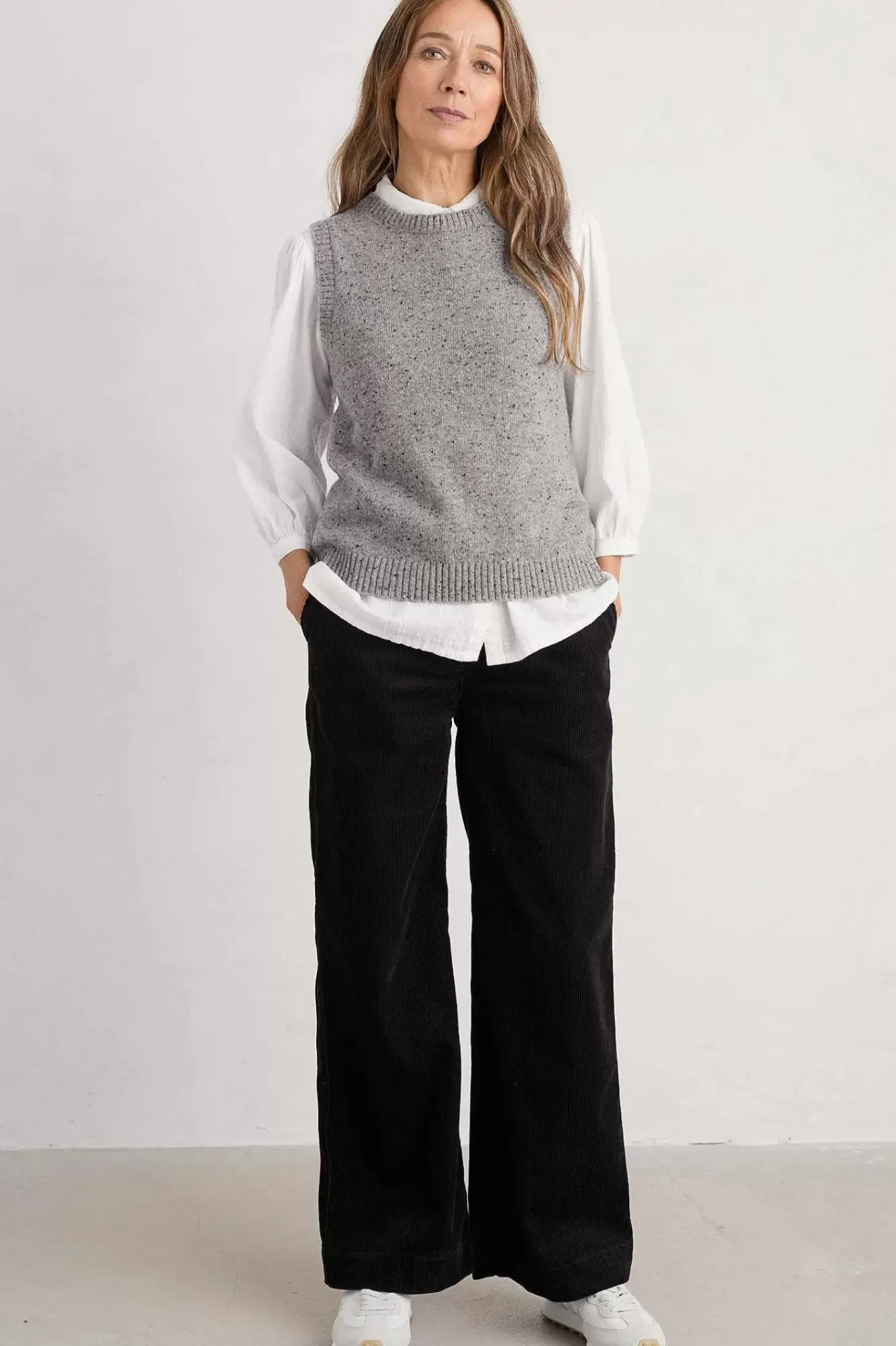Seasalt Cornwall Trousers & Shorts<Dillwyn Wide Leg Cord Trouser Onyx