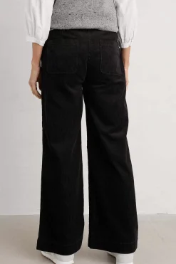 Seasalt Cornwall Trousers & Shorts<Dillwyn Wide Leg Cord Trouser Onyx