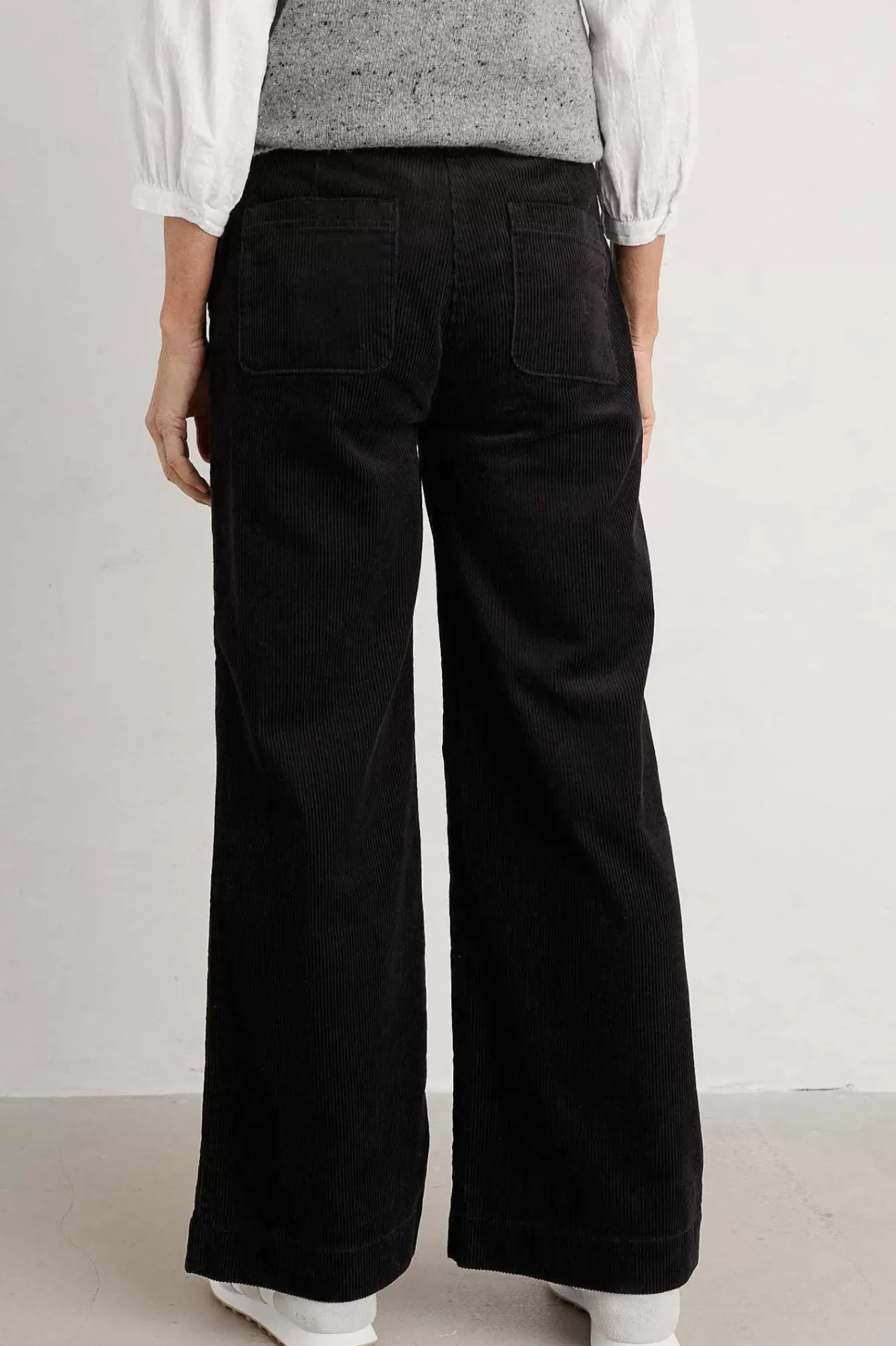 Seasalt Cornwall Trousers & Shorts<Dillwyn Wide Leg Cord Trouser Onyx