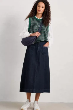 Seasalt Cornwall Skirts<Dusk Journey Skirt Inkwell Overdye Tide